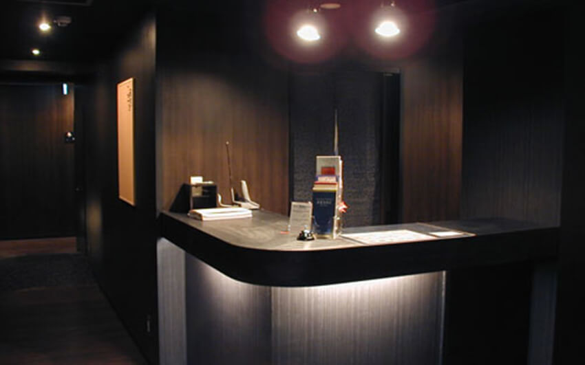 Front desk for check in at Narita, Japan guesthouse