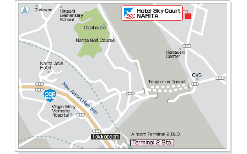 Narita hotel sky court location map
